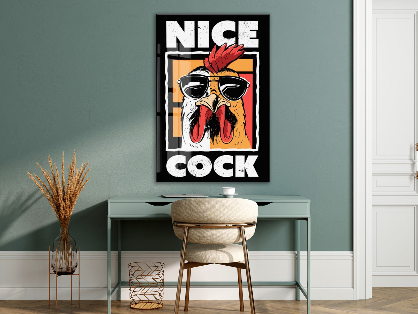 Pop Art Horoz Cam Tablo – Genç Odası ve Bar Dekoru - Peony094