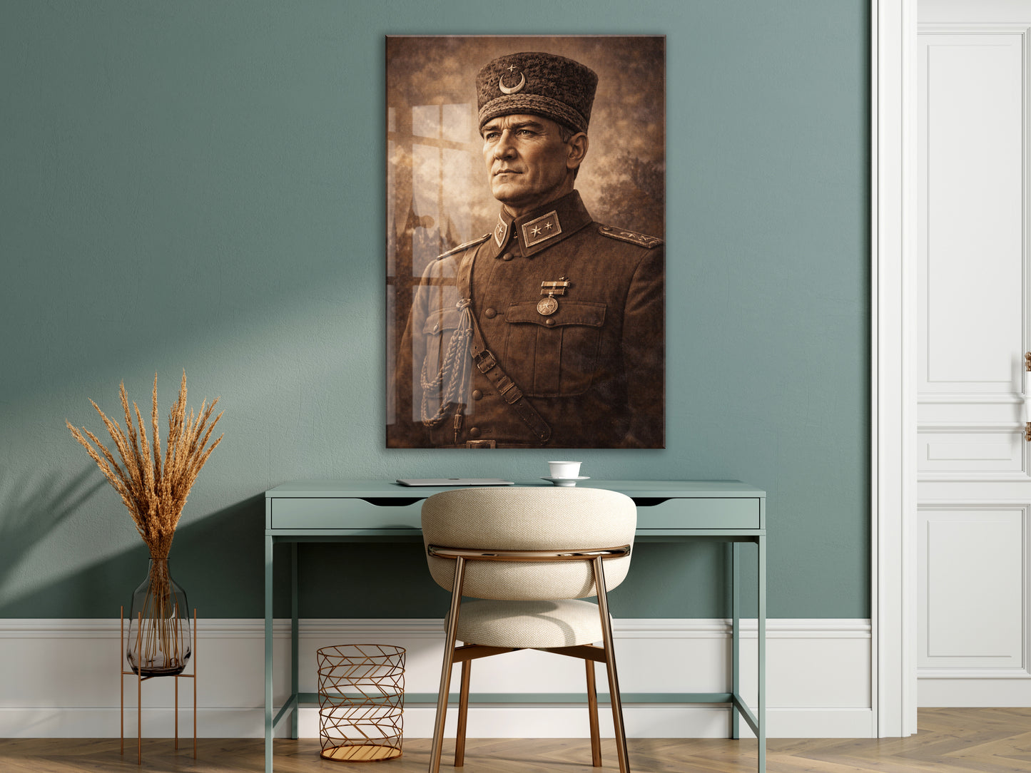 Mustafa Kemal Atatürk Cam Tablo - PeonyAta029