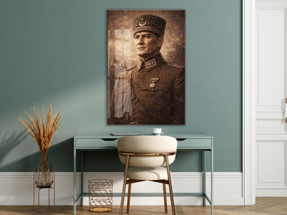 Mustafa Kemal Atatürk Cam Tablo - PeonyAta029