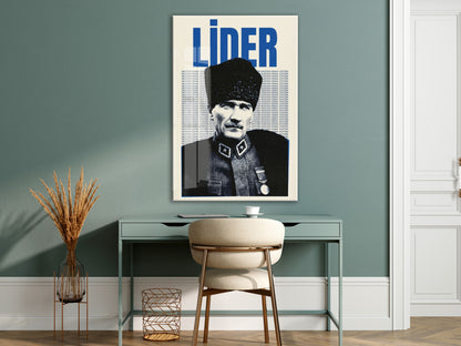 Mustafa Kemal Atatürk Lider Cam Tablo – Vintage Tasarım Atatürk Duvar Dekoru -PeonyAta071