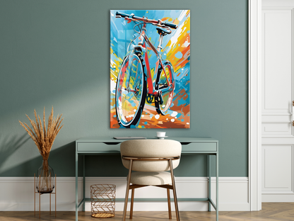 Özgürlüğe Pedal – Renkli Soyut Bisiklet Sanatı- Peony049