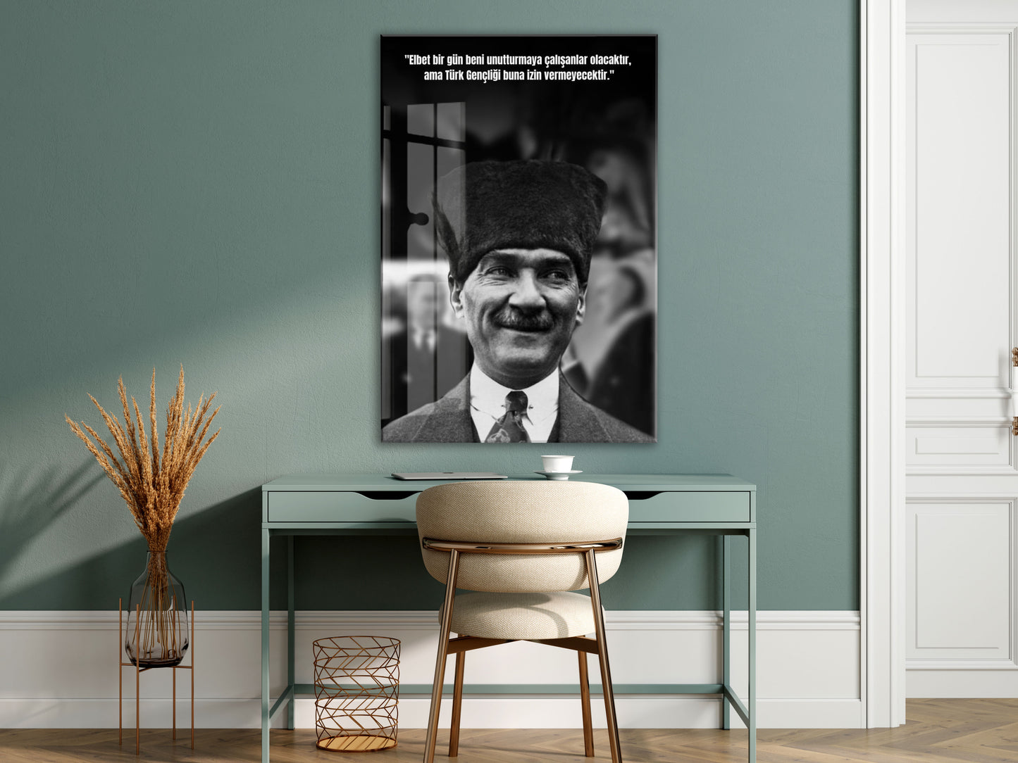 Mustafa Kemal Atatürk  | Modern Cam Tablo-PeonyAta084