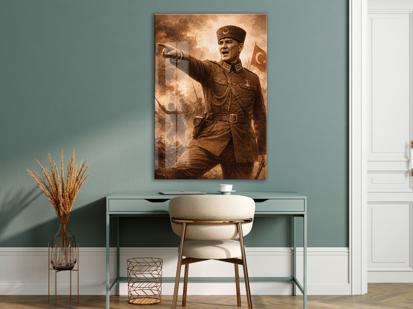 Mustafa Kemal Atatürk Cam Tablo - PeonyAta034