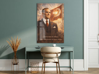 Mustafa Kemal Atatürk Cam Tablo- PeonyAta011