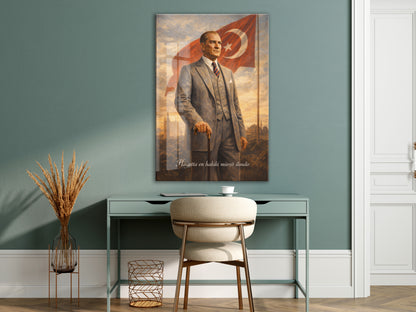 Mustafa Kemal Atatürk Cam Tablo- PeonyAta002