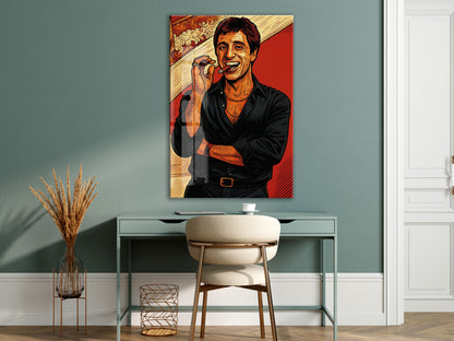 Tony Montana Cigar Art – Gangster Film Temalı Cam Tablo - Peony112