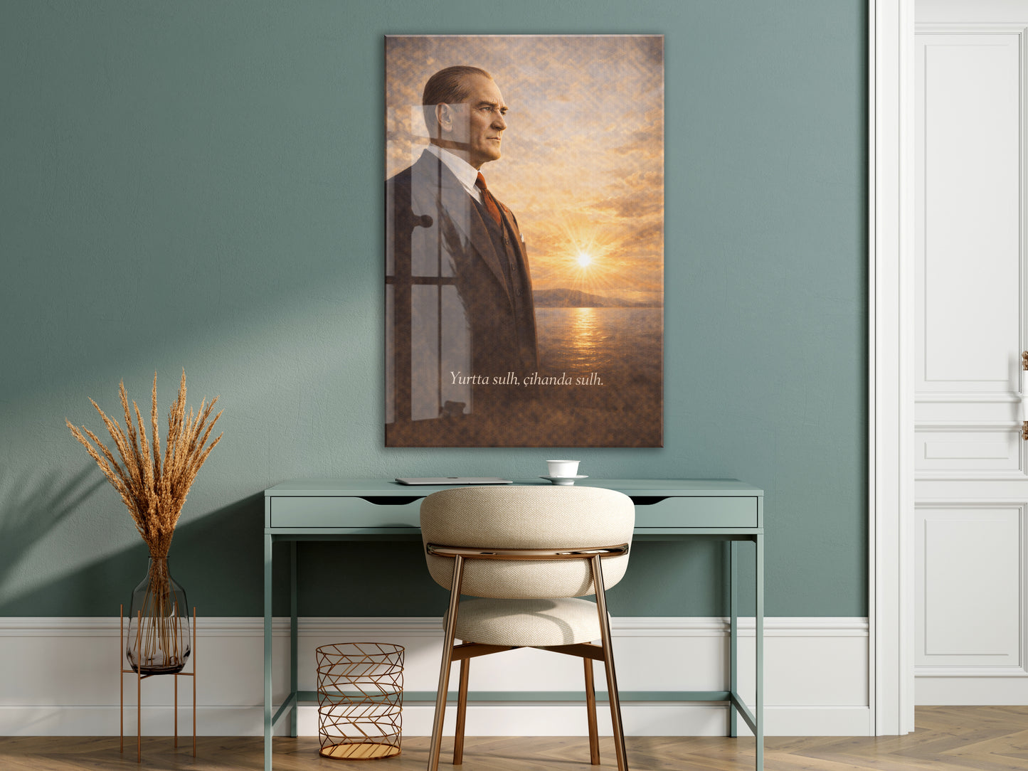 Mustafa Kemal Atatürk Cam Tablo - PeonyAta018