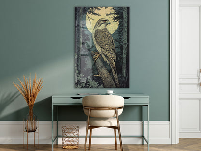 Gece Ormanında Yırtıcı Kuş Poster – Doğa ve Vahşi Yaşam Dekoru - Peony114