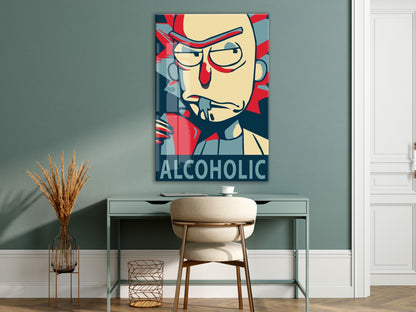 Rick and Morty Rick Portre Poster – Retro Stil Cam Duvar Dekoru- Peony113