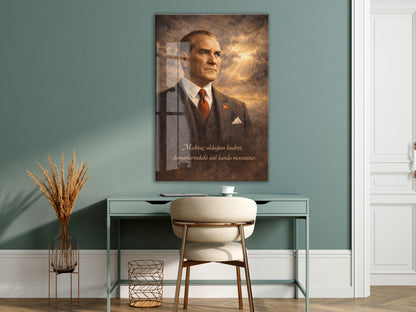 Mustafa Kemal Atatürk Cam Tablo- PeonyAta008