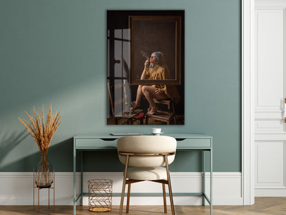 “Bir Nefeslik Düş” – Retro Atmosferli Sanatsal Cam Tablo - Peony067