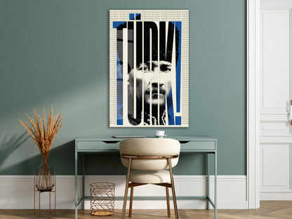 Mustafa Kemal Atatürk Türk! Başkomutan Cam Tablo – Modern Kolaj Tasarım Atatürk Duvar Dekoru -PeonyAta074