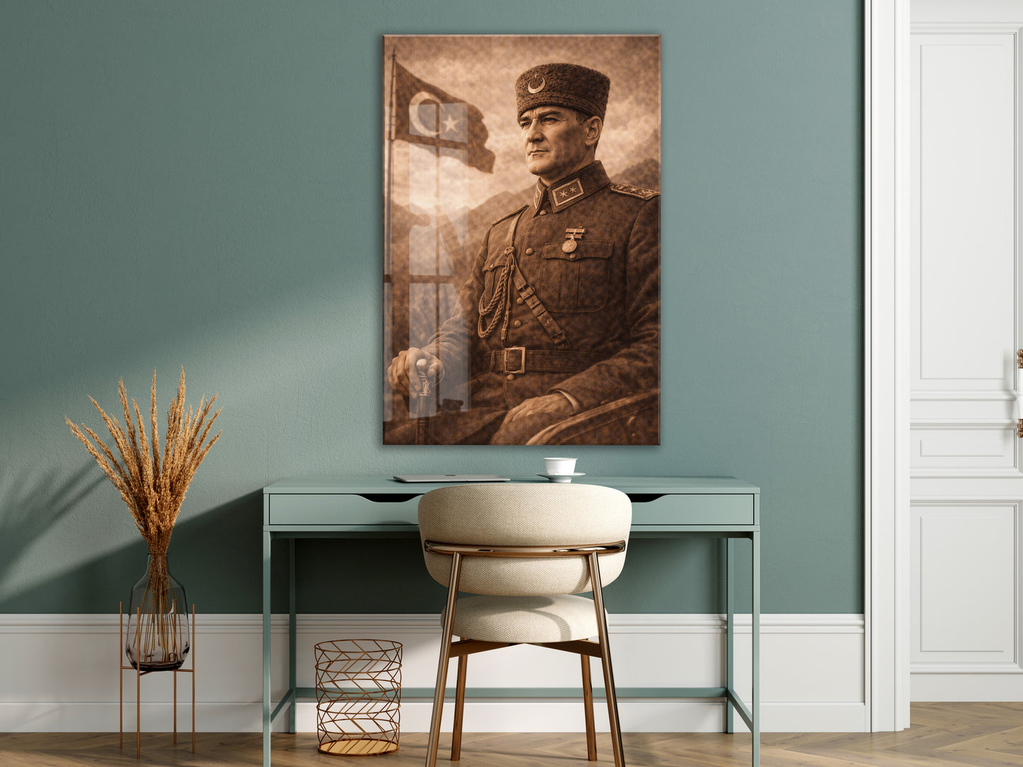 Mustafa Kemal Atatürk Cam Tablo - PeonyAta033