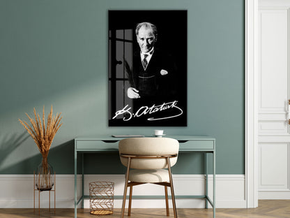 Mustafa Kemal Atatürk  | Modern Cam Tablo-PeonyAta079