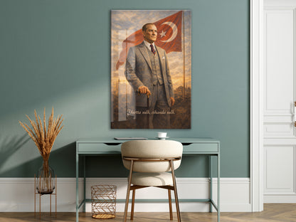 Mustafa Kemal Atatürk Cam Tablo - PeonyAta004