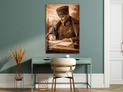 Mustafa Kemal Atatürk Cam Tablo - PeonyAta030