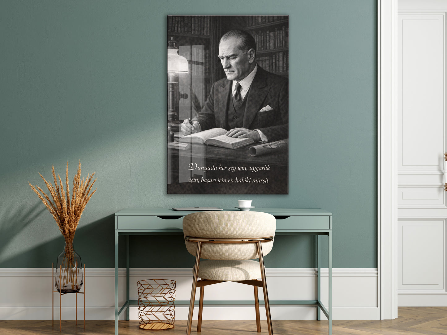 Mustafa Kemal Atatürk Cam Tablo - PeonyAta017