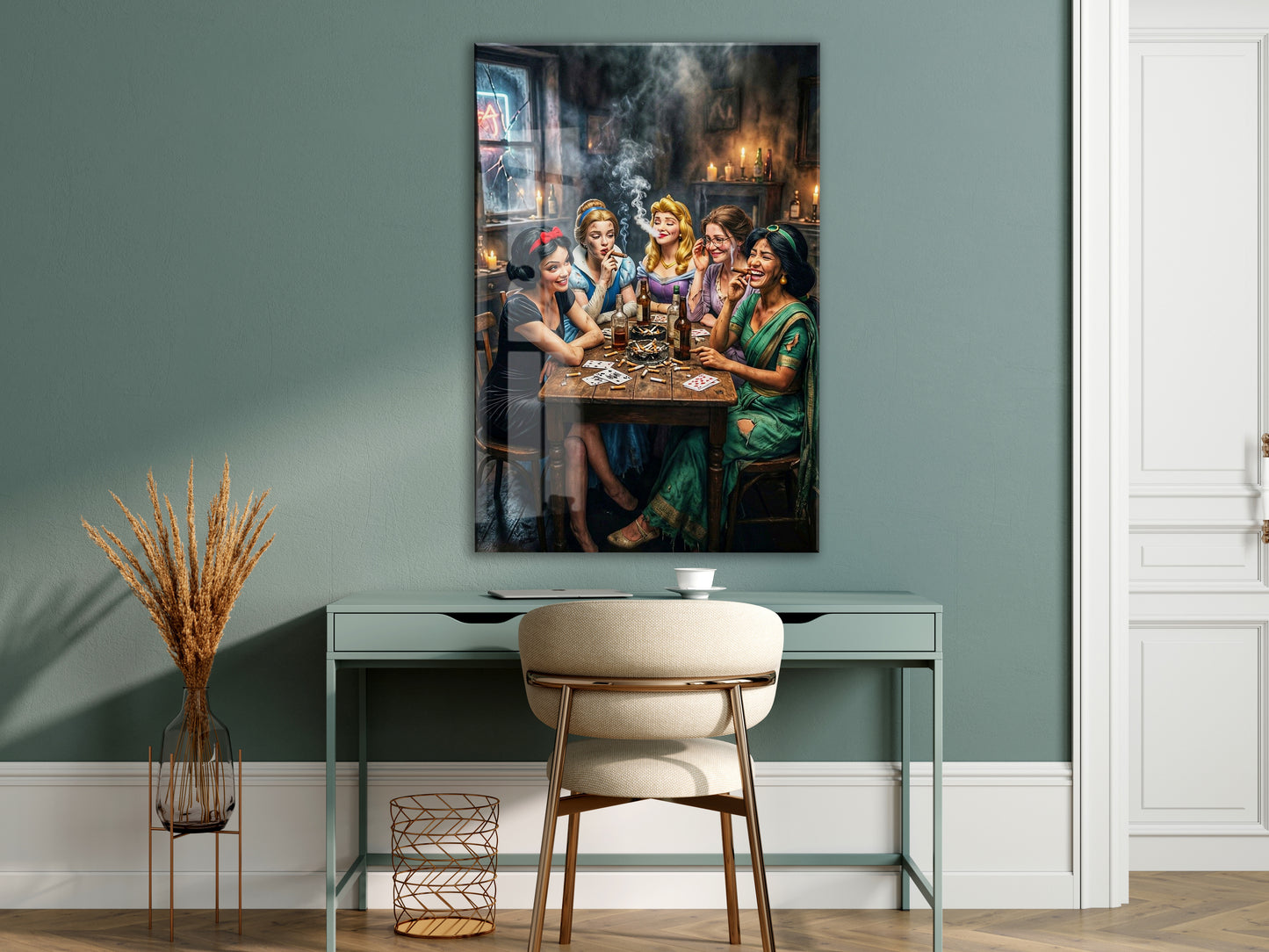 Sinema Tadında Poker Masası Tablosu – Modern & Retro Harman Duvar Sanatı - Peony107