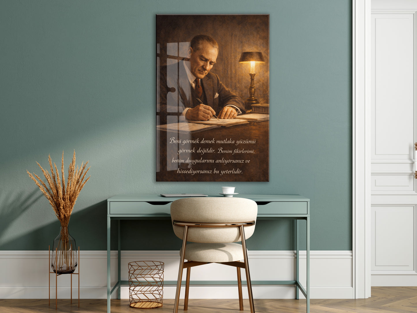 Mustafa Kemal Atatürk Cam Tablo- PeonyAta005