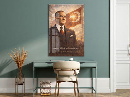 Mustafa Kemal Atatürk Cam Tablo - PeonyAta015