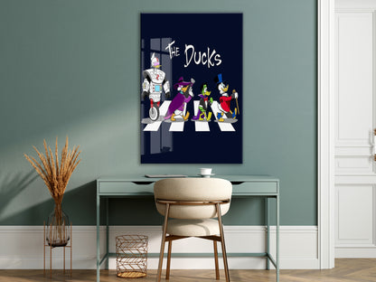 The Ducks Mizahi  Cam Duvar Tablosu – Çapraz Geçit Konseptli Karakter Tasarım-106