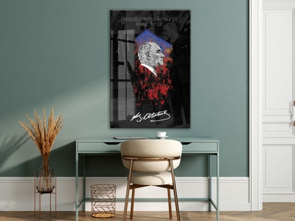 Mustafa Kemal Atatürk – “Hayatta En Hakiki Mürşit İlimdir” Cam Tablo -PeonyAta077