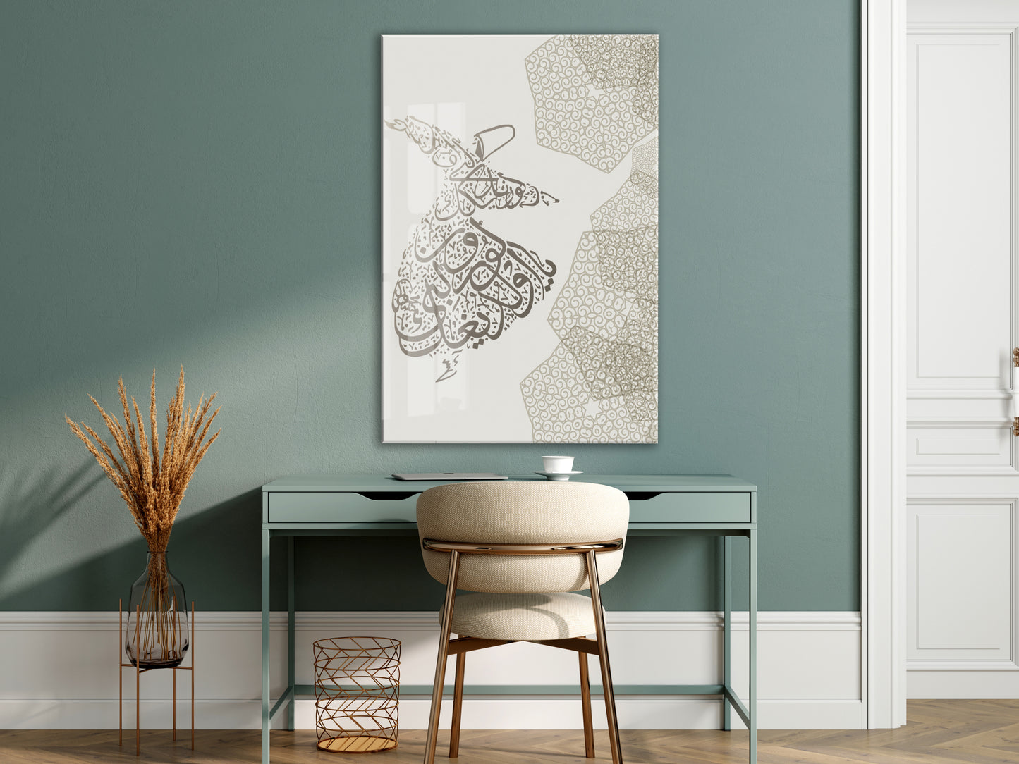 Semazen İslami Cam Tablo - PeonyDini041