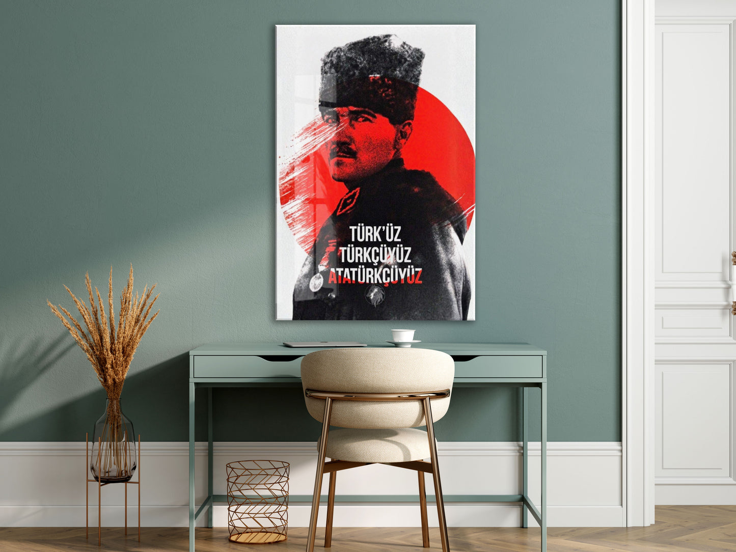 Mustafa Kemal Atatürk  | Modern Cam Tablo-PeonyAta107