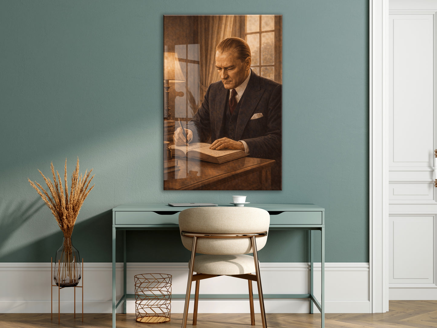 Mustafa Kemal Atatürk Cam Tablo - PeonyAta027