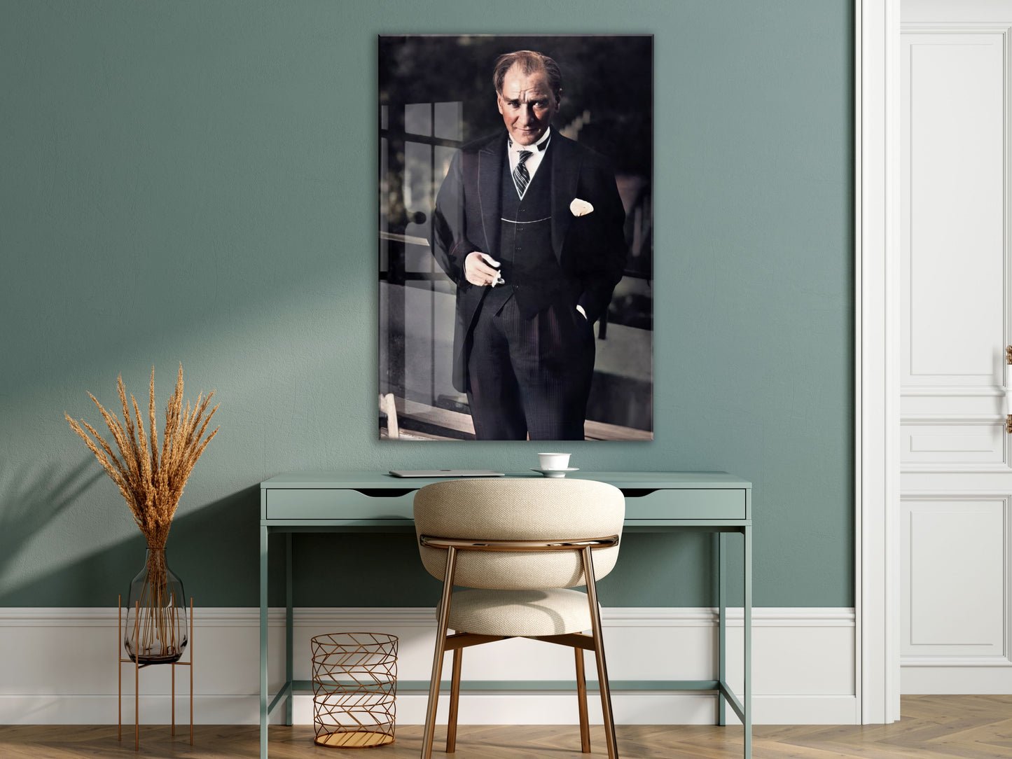 Mustafa Kemal Atatürk  | Modern Cam Tablo-PeonyAta093