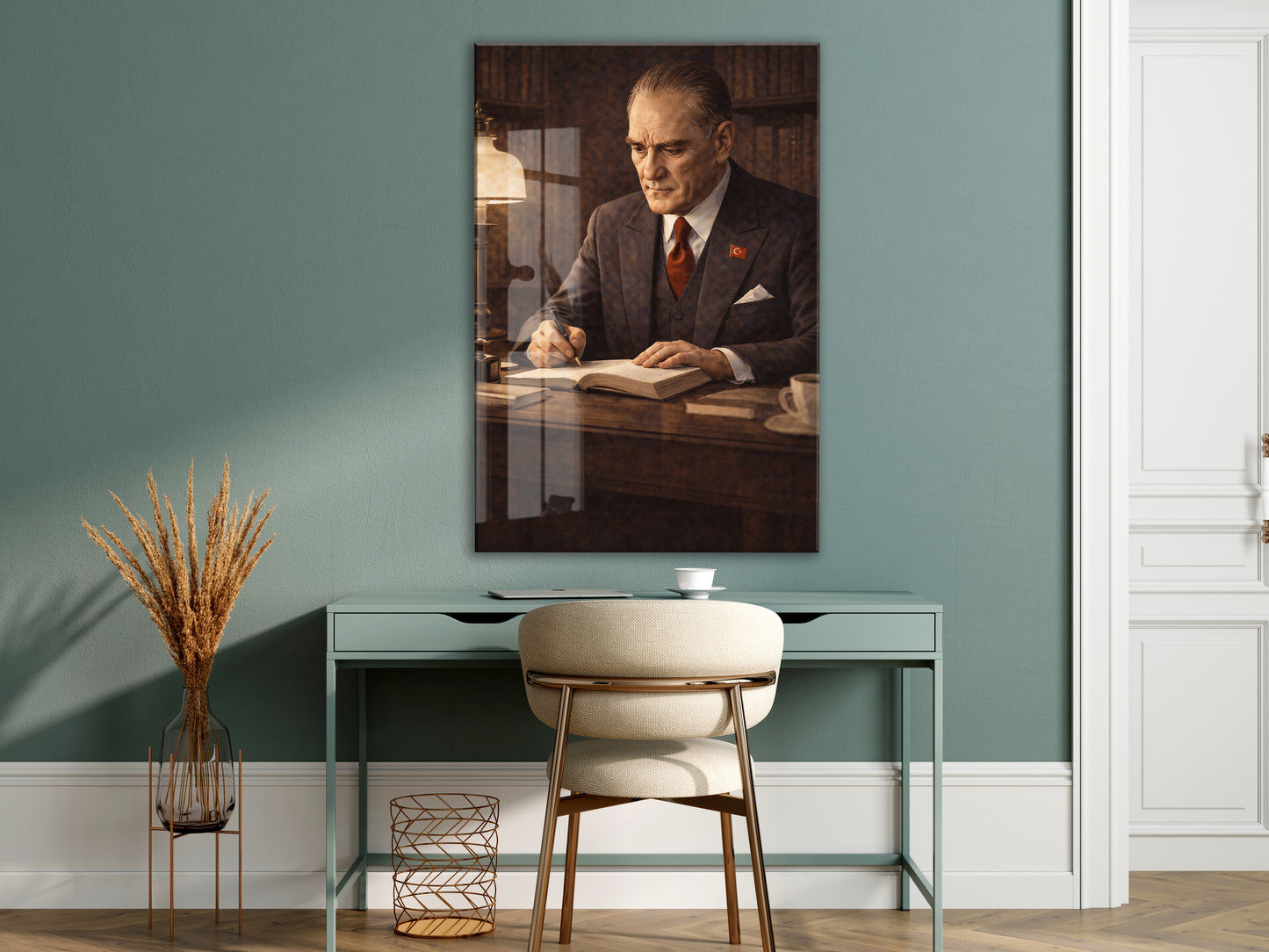 Mustafa Kemal Atatürk Cam Tablo - PeonyAta025