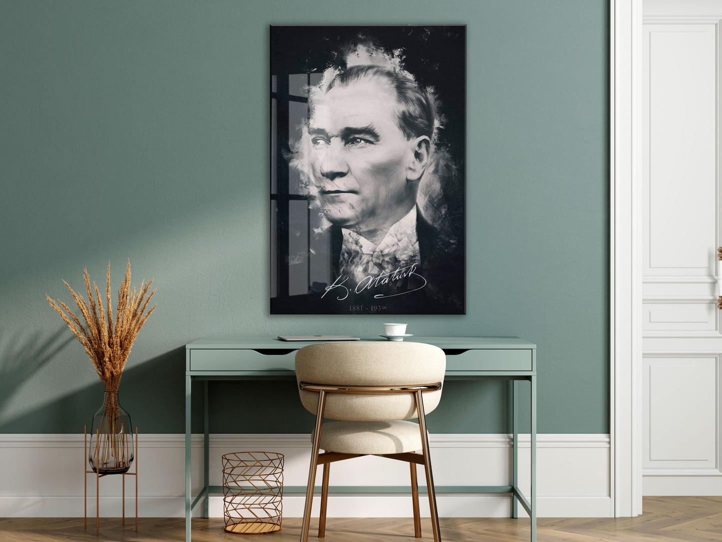 Mustafa Kemal Atatürk  | Modern Cam Tablo-PeonyAta102