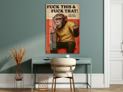 Underground Tarz Maymun Cam Tablo – Genç Odası ve Bar Dekoru - Peony093