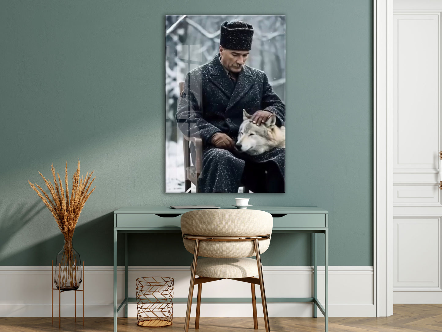 Mustafa Kemal Atatürk  | Modern Cam Tablo-PeonyAta100
