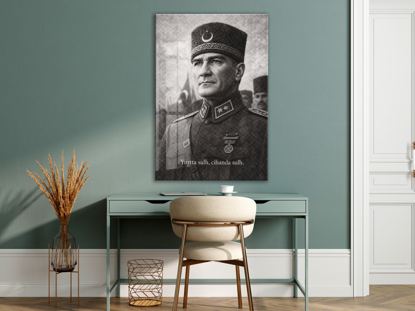 Mustafa Kemal Atatürk Cam Tablo - PeonyAta019