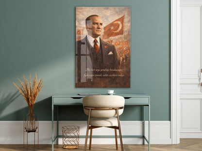 Mustafa Kemal Atatürk Cam Tablo - PeonyAta012