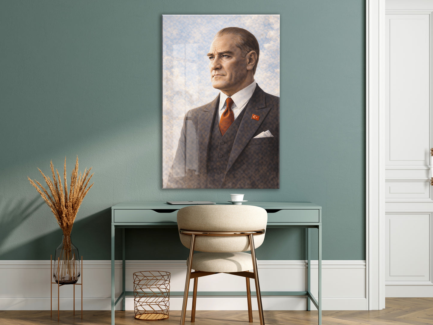 Mustafa Kemal Atatürk Cam Tablo - PeonyAta026