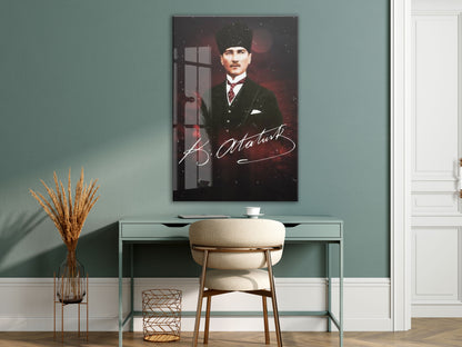 Mustafa Kemal Atatürk  | Modern Cam Tablo-PeonyAta086