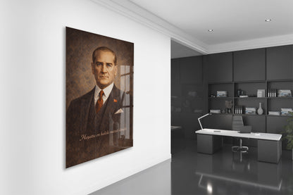 Mustafa Kemal Atatürk Cam Tablo - PeonyAta013