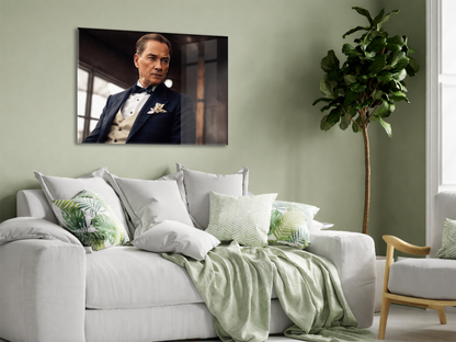 Modern Mustafa Kemal Atatürk Portre Cam Tablo | Premium UV Baskılı Temperli Cam -PeonyAta1323